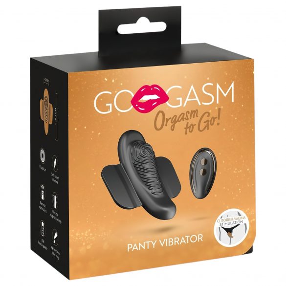 GoGasm Panty - bežični, radio klitoralni vibrator (crni) 