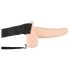 You2Toys Strap-on - punjivi, šuplji vibrator na remen (prirodni) 