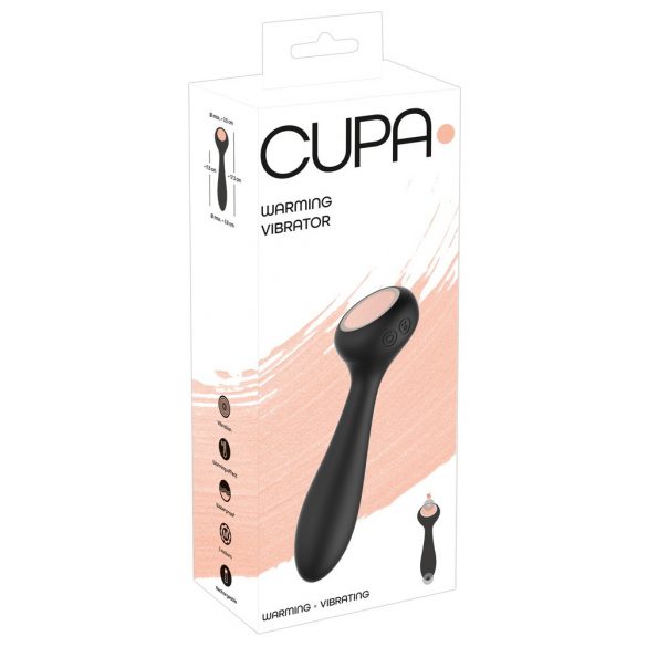 You2Toys CUPA - punjivi, grijani vibrator 2u1 (crni) 