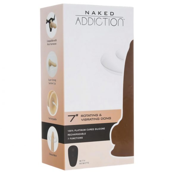 Naked Addiction Rotating 7 - bežični, rotirajući vibrator (18cm) - prirodni 