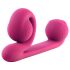 Snail Vibe Duo - punjivi, 3u1 stimulirajući vibrator (roza)