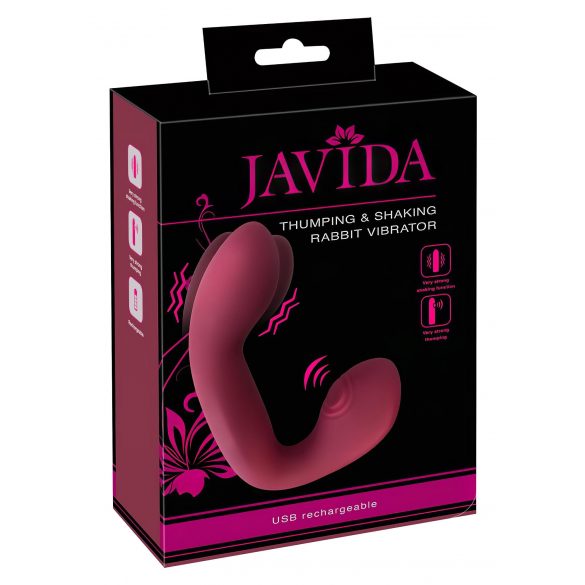 Javida Thumping - pulsirajući vibrator G-točke i klitorisa na baterije (crveni) 