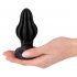 ANOS - super mekani, rebrasti analni dildo - 5cm (crni) 