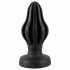 ANOS - super mekani, rebrasti analni dildo - 7cm (crni) 