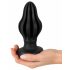 ANOS - supermekani, rebrasti analni dildo - 7cm (crni)