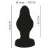 ANOS - super mekani, rebrasti analni dildo - 7cm (crni) 