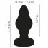 ANOS - super mekani, rebrasti analni dildo - 7cm (crni) 