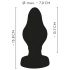 ANOS - supermekani, rebrasti analni dildo - 7cm (crni)