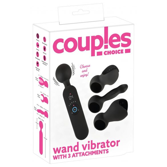 Couples Choice - punjivi vibrator za masažu s grijanjem (crni) 