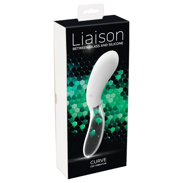 You2Toys Liaison - punjivi LED vibrator od silikonskog stakla (prozirno-bijeli) 