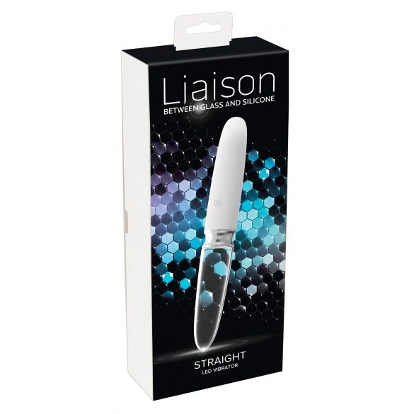 You2Toys Liaison - punjivi LED vibrator od silikonskog stakla (prozirno-bijeli) 