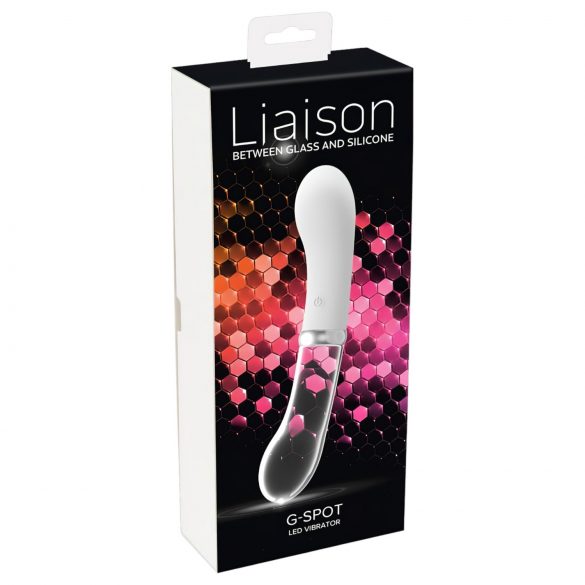 You2toys Liaison - punjivi LED vibrator od silikonskog stakla (prozirno-bijeli) 