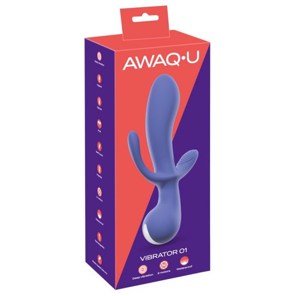 AWAQ.U 1 - punjivi vibrator s 3 zupca (ljubičasti) 