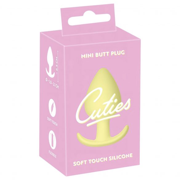 Cuties Mini Butt Plug - silikonski analni dildo - žuti (3,1 cm) 