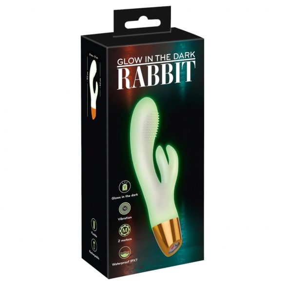 You2Toys Glow in the dark - fluorescentni vibrator za klitoris (bijeli) 