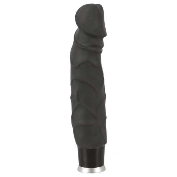 Nature Skin - realistični vibrator - crni (22 cm)