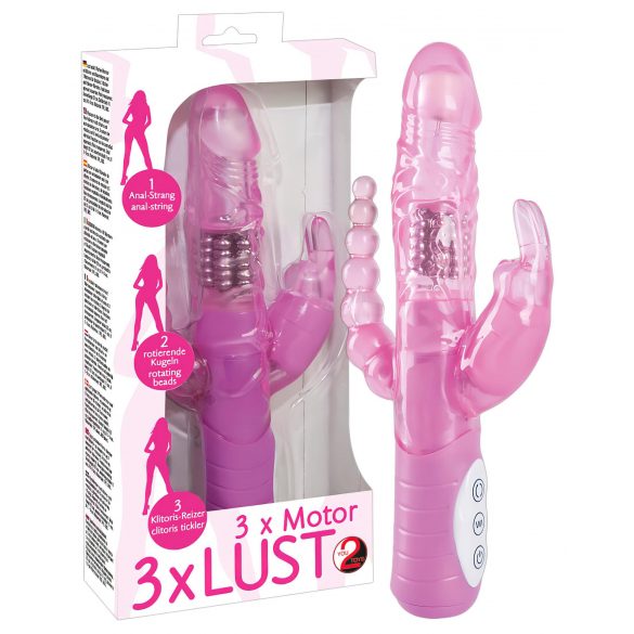 You2Toys - vibrator s 3 efekta - roza 