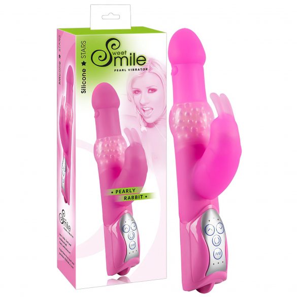 SMILE Pearly Rabbit - biserni vibrator (ružičasti) 