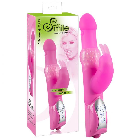 SMILE Pearly Rabbit - biserni vibrator (ružičasti) 