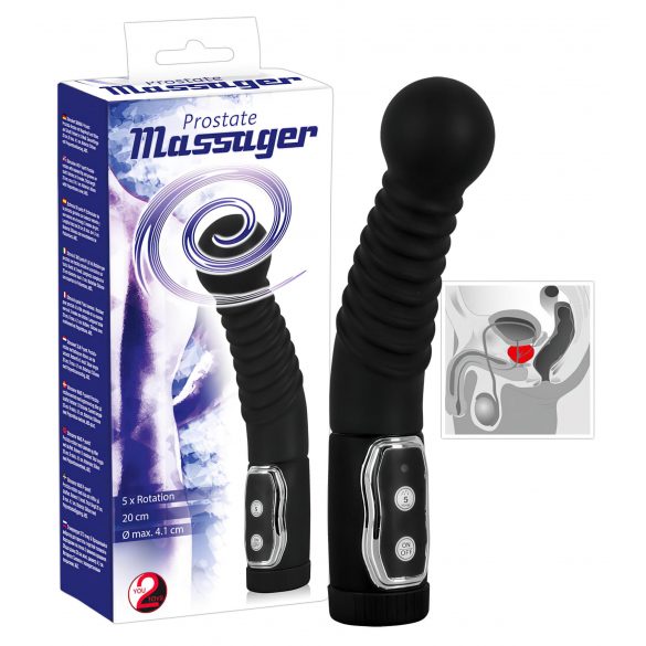 You2Toys - Masažer za prostatu - rotirajući vibrator za prostatu (crni) 