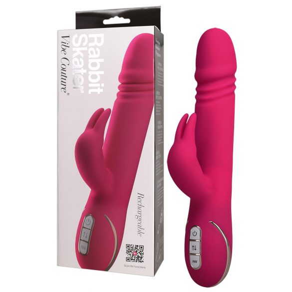 Vibe Couture Rabbit Skater - Zeko, push vibrator (roza) 