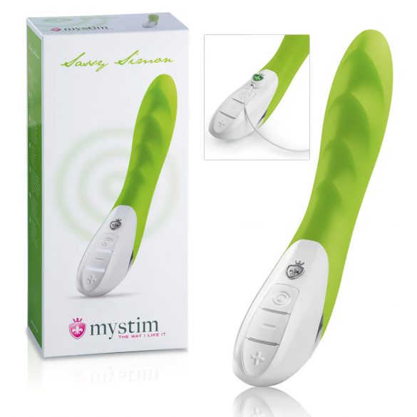 mystim Sassy Simon - dvomotorni vibrator (zeleni) 