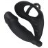 Black Velvet - analni vibrator s penisnim i prstenom za testise (crni)