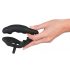 Black Velvet - analni vibrator s penisnim i prstenom za testise (crni)