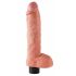 King Cock 10 savitljivi, testisi, vibrator sa vakuumom (25 cm) - prirodni 