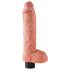 King Cock 10 savitljivi, testisi, vibrator sa vakuumom (25 cm) - prirodni 