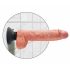 King Cock 10 savitljivi, testisi, vibrator sa vakuumom (25 cm) - prirodni 