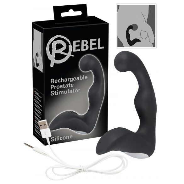 Rebel - punjivi vibrator za prostatu (crni) 