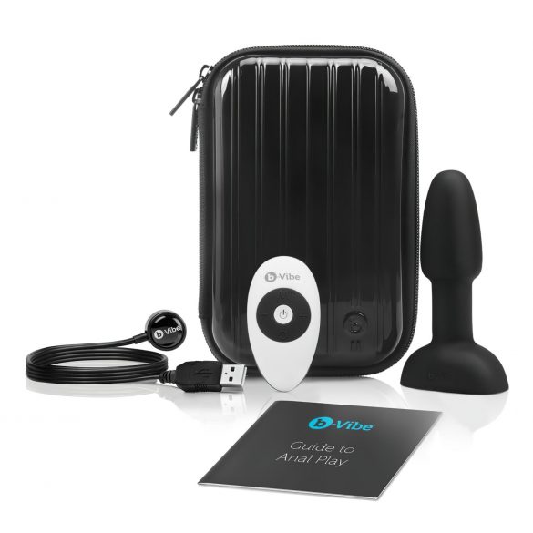 b-Vibe Rimming - rotirajući analni vibrator s kuglicama (crni)