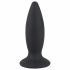 Black Velvet M - punjivi, srednji analni vibrator - normalan (crni) 