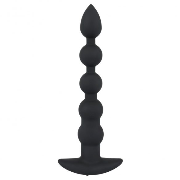 Black Velvet - punjivi analni vibrator s 5 kuglica (crni) 