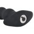 Black Velvet - punjivi analni vibrator s 5 kuglica (crni) 