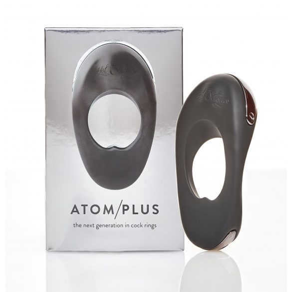 Atom Plus - dvostruki motor, vibrirajući prsten za penis (crni) 