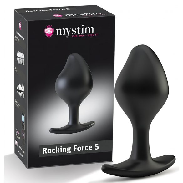 Mystim Rocking Force S - elektro analni dildo - mali (crni)