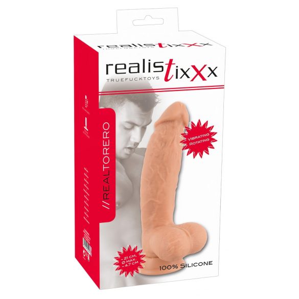 Realistixxx Torero - punjivi rotirajući vibrator s vakuumskom bazom (22 cm)