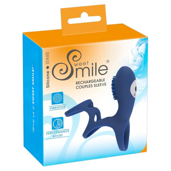 SMILE Couple - punjivi, vibrirajući magnet za penis (plavi) 