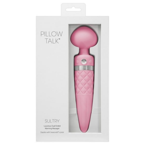 Pillow Talk Sultry - grijanje, masažni vibrator s 2 motora (roza) 