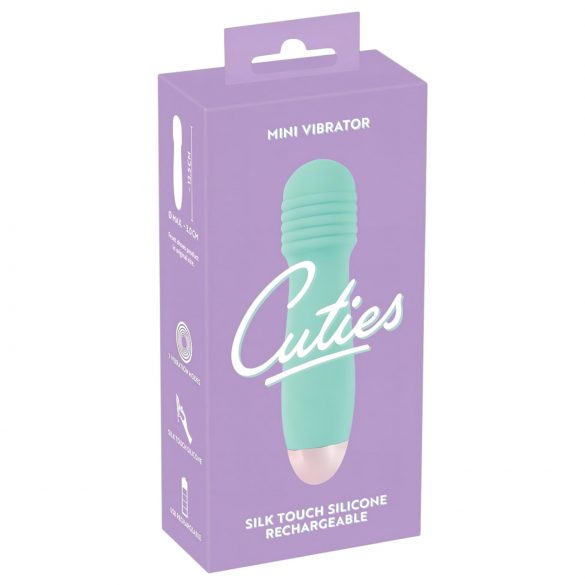 Cuties Mini Wand - punjivi, mini vibrator za masažu (zeleni) 