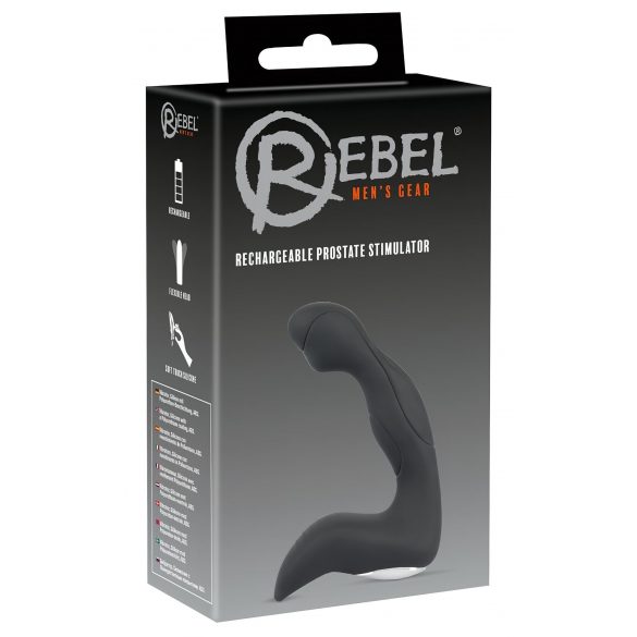 Rebel - bežični, početnički, valoviti vibrator za prostatu (crni)