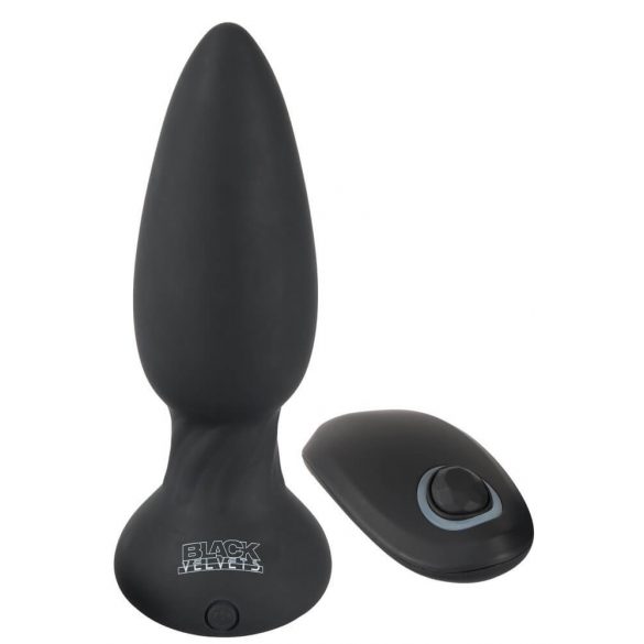 Black Velvet - punjivi, radio, pulsirajući analni vibrator (crni) 