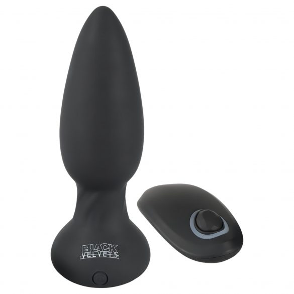 Black Velvet - punjivi, radio, pulsirajući analni vibrator (crni) 