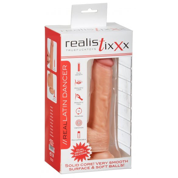 Realistixxx Latin Dancer - rotirajući realistični vibrator na baterije (prirodni) 