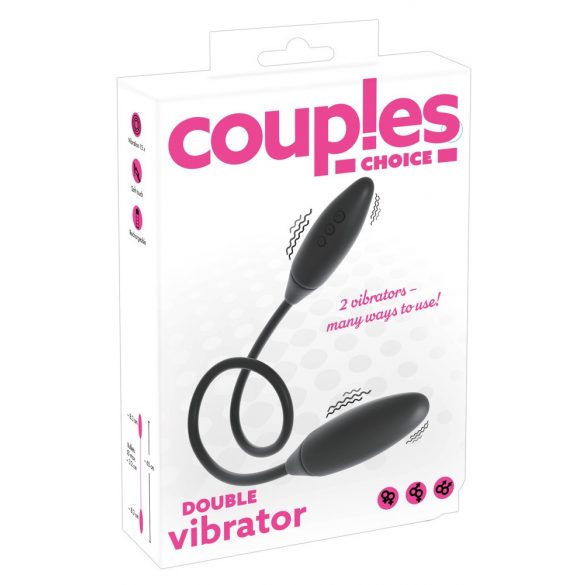 Couples Choice - punjivi, dvostruki vibrator (crni) 