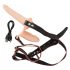 You2Toys - Strap-On - punjivi dvostruki vibrator s remenom (prirodni) 