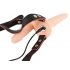 You2Toys - Strap-On - punjivi dvostruki vibrator s remenom (prirodni) 