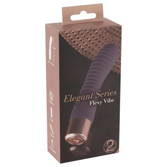 You2Toys Elegant Flexy - akumulatorski, naborani G-točka vibrator (tamno ljubičasta)